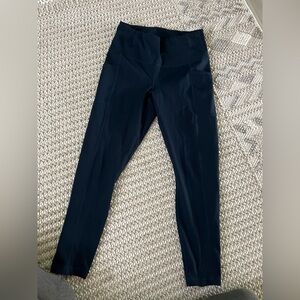 Teal High-Waisted Leggings with pockets